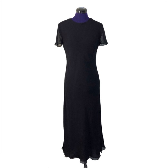 Donna Ricco | Dresses | Donna Ricco Black Sheer Maxi Dress | Poshmark